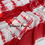 Load image into Gallery viewer, Rose Red Shibori Cotton Linen Saree
