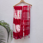 Load image into Gallery viewer, Rose Red Shibori Cotton Linen Saree
