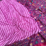 Load image into Gallery viewer, Rosebloom Leheriya Patola Organic Linen Saree
