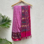 Load image into Gallery viewer, Rosebloom Leheriya Patola Organic Linen Saree
