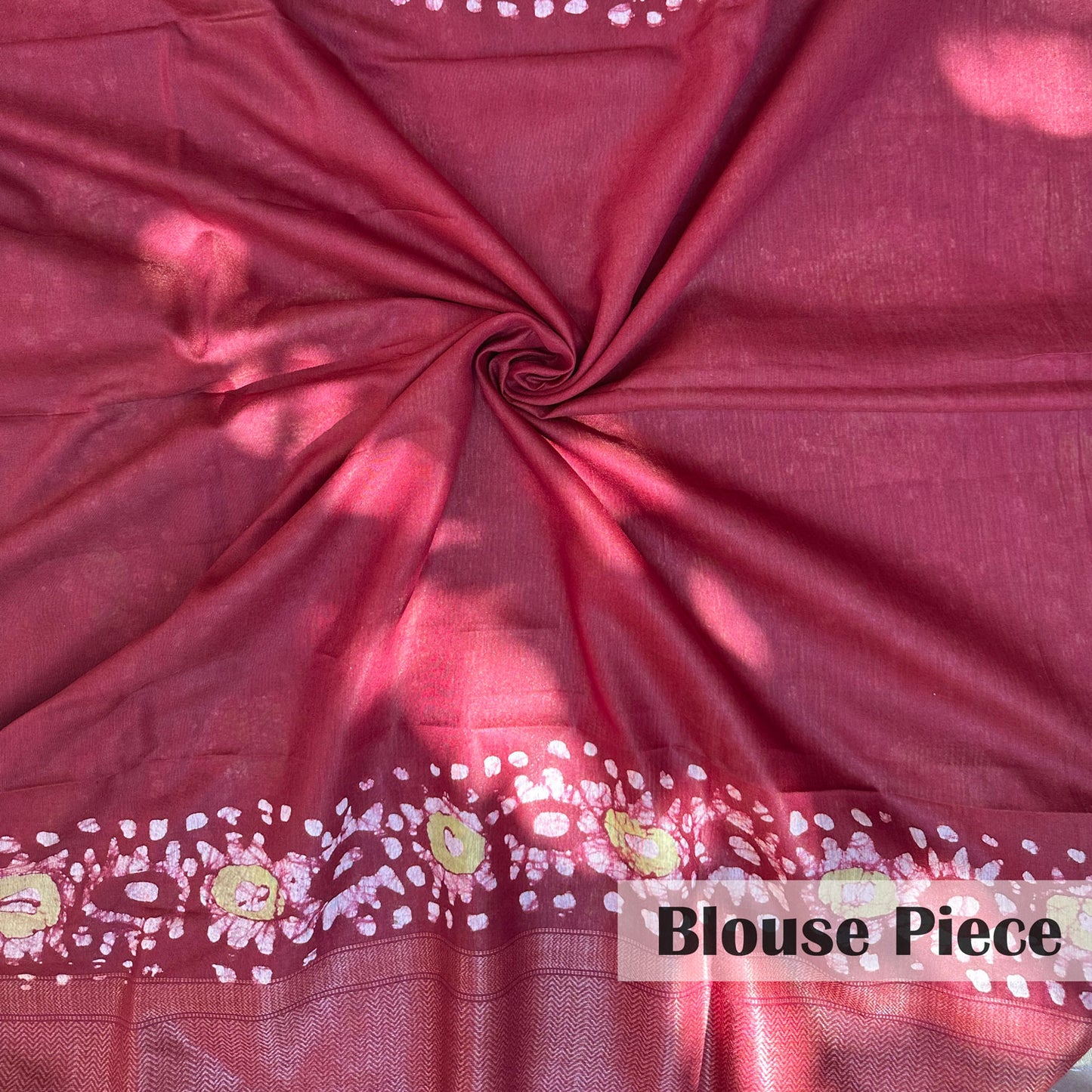 Rosewood Batik Cotton Silk Saree