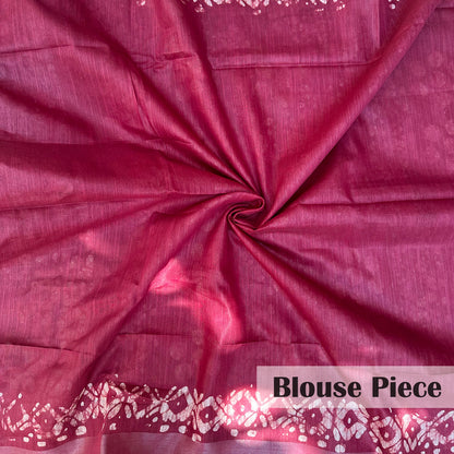 Russet Batik Cotton Silk Saree