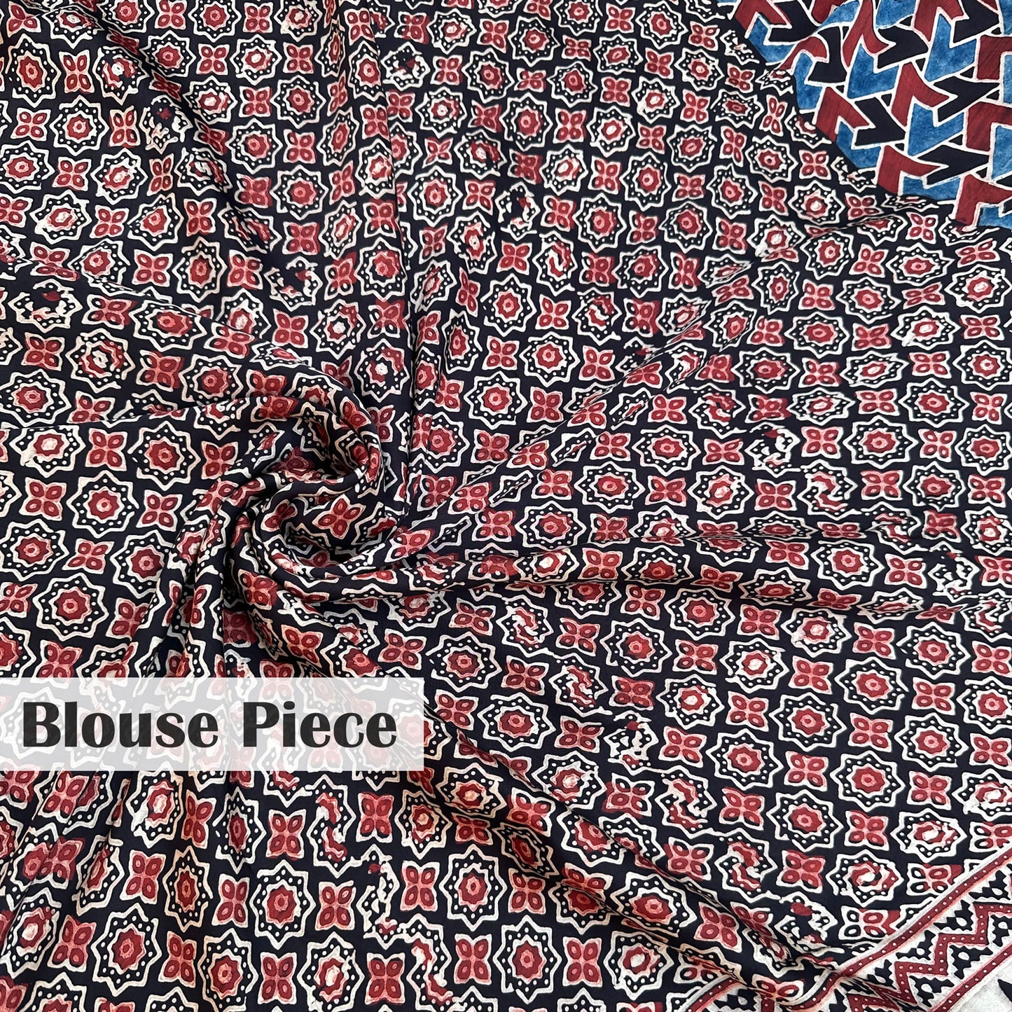 Saanjh Handblock Printed Ajrakh Modal Silk Saree