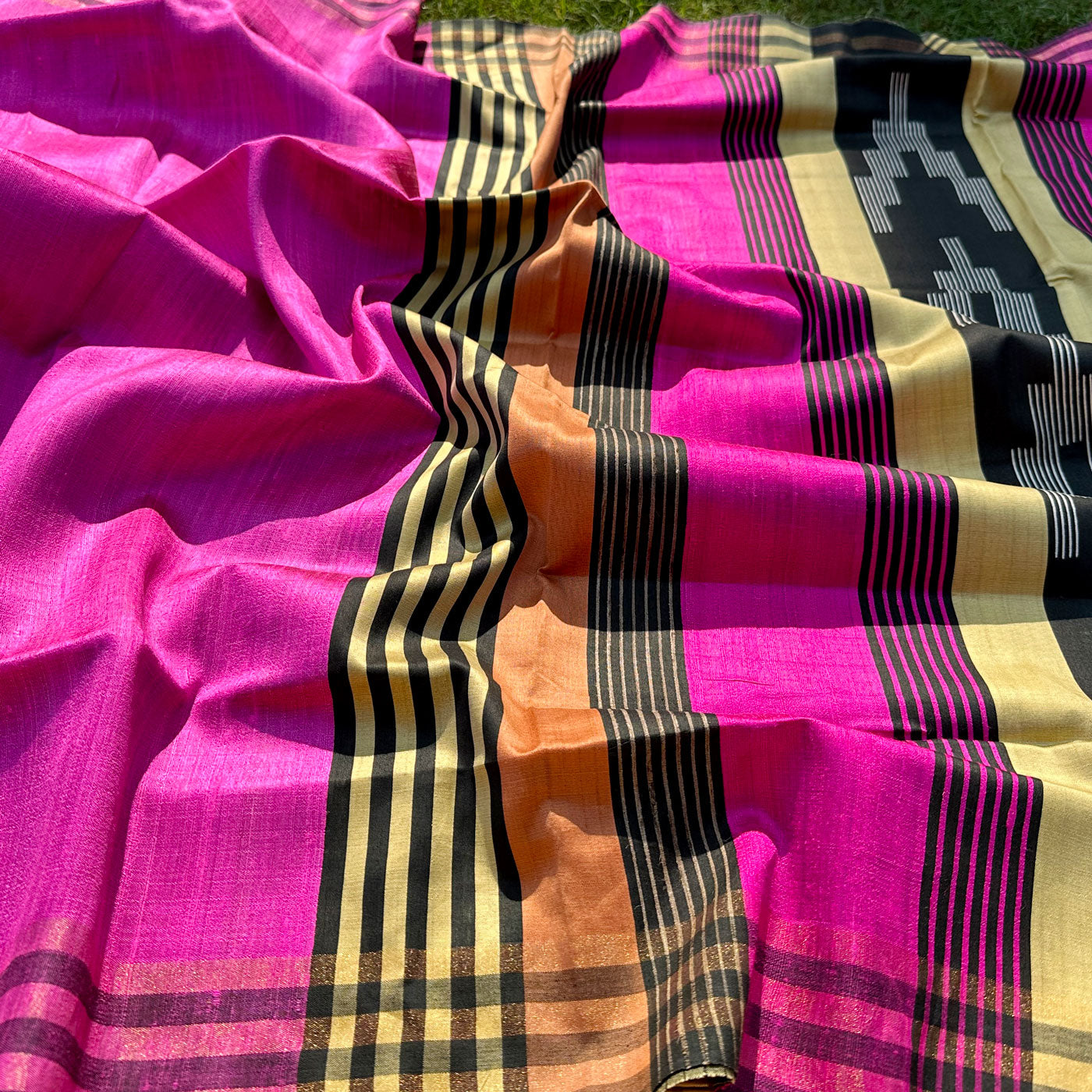 Sarangi Handwoven Tussar Dupion Silk Saree