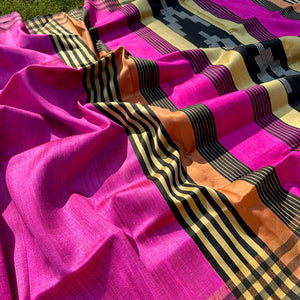 Sarangi Handwoven Tussar Dupion Silk Saree