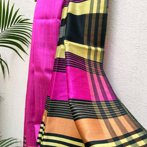 Sarangi Handwoven Tussar Dupion Silk Saree