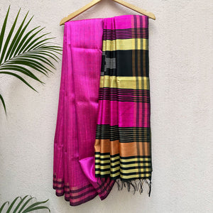 Sarangi Handwoven Tussar Dupion Silk Saree