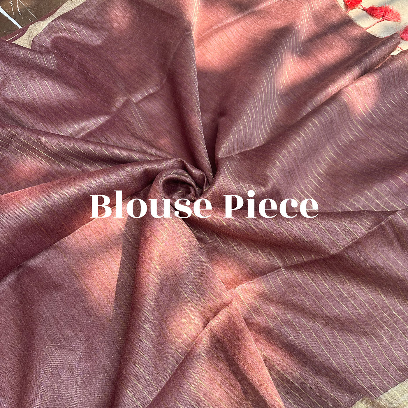 Salmon Buff Cotton Bamboo Silk Saree