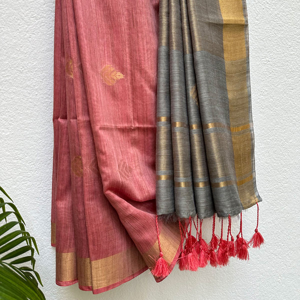 Buy Cotton Bamboo Silk Saree Online from The Thread Weavers