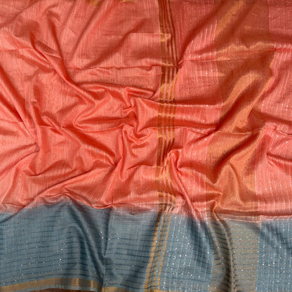 Salmon Treat Cotton Silk Saree