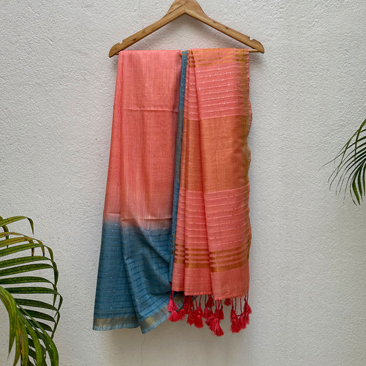 Salmon Treat Cotton Silk Saree