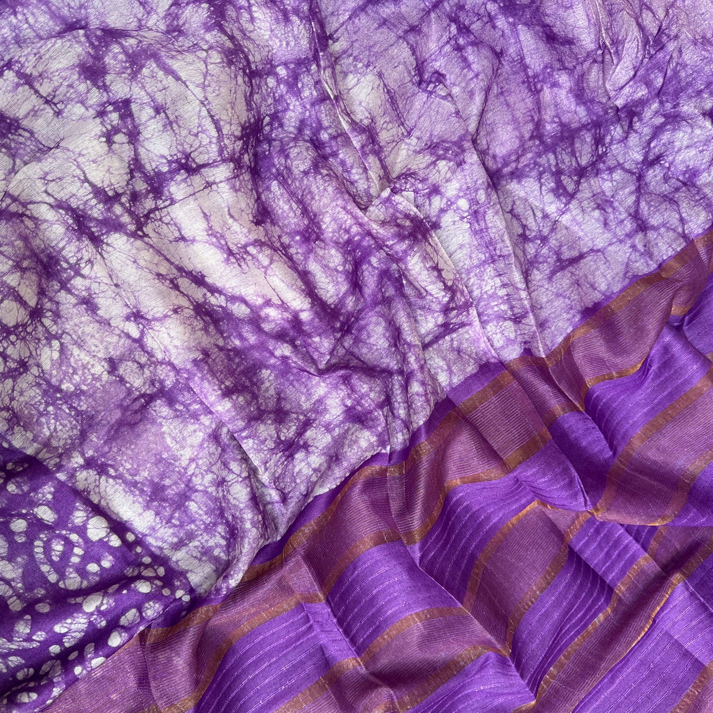 Sapphire Batik Cotton Silk Saree