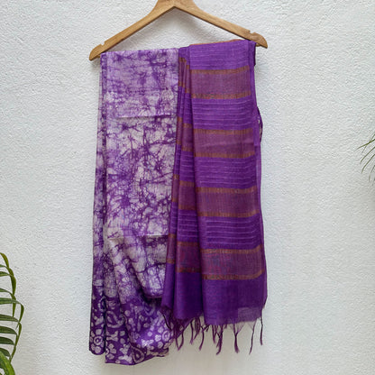 Sapphire Batik Cotton Silk Saree