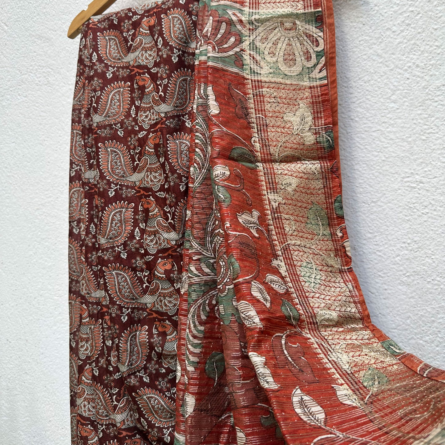 Sarangi Kalamkari Cotton Silk Printed Saree