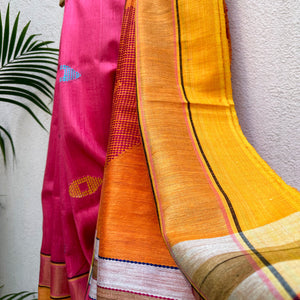 Sargam Handwoven Tussar Dupion Silk Saree