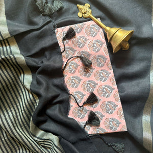 Slate Grey Cotton Saree with Printed Blouse