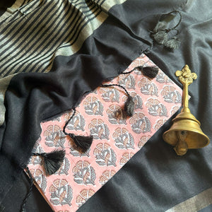 Slate Grey Cotton Saree with Printed Blouse