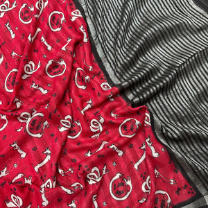 unique printed dog lover saree