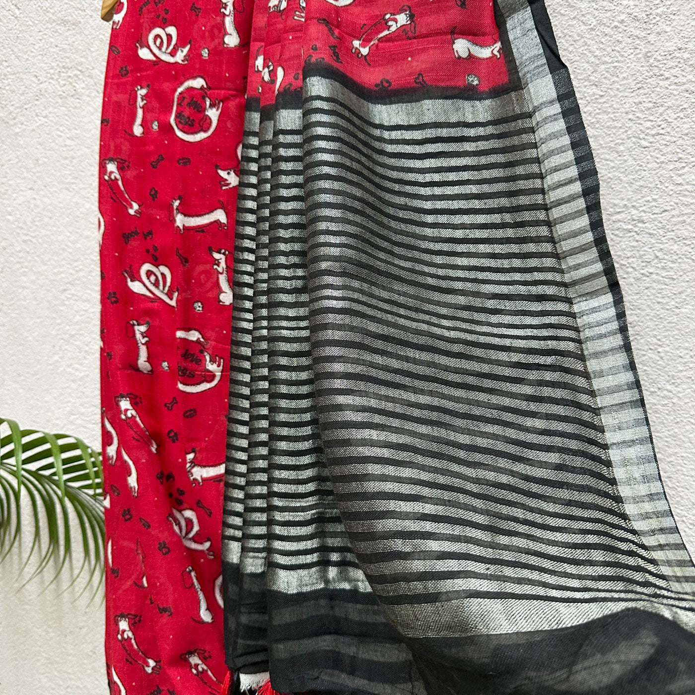 unique printed dog lover saree