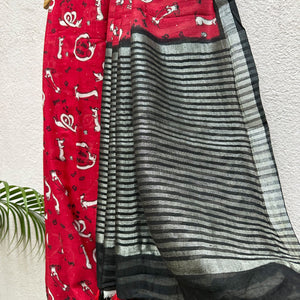 unique printed dog lover saree