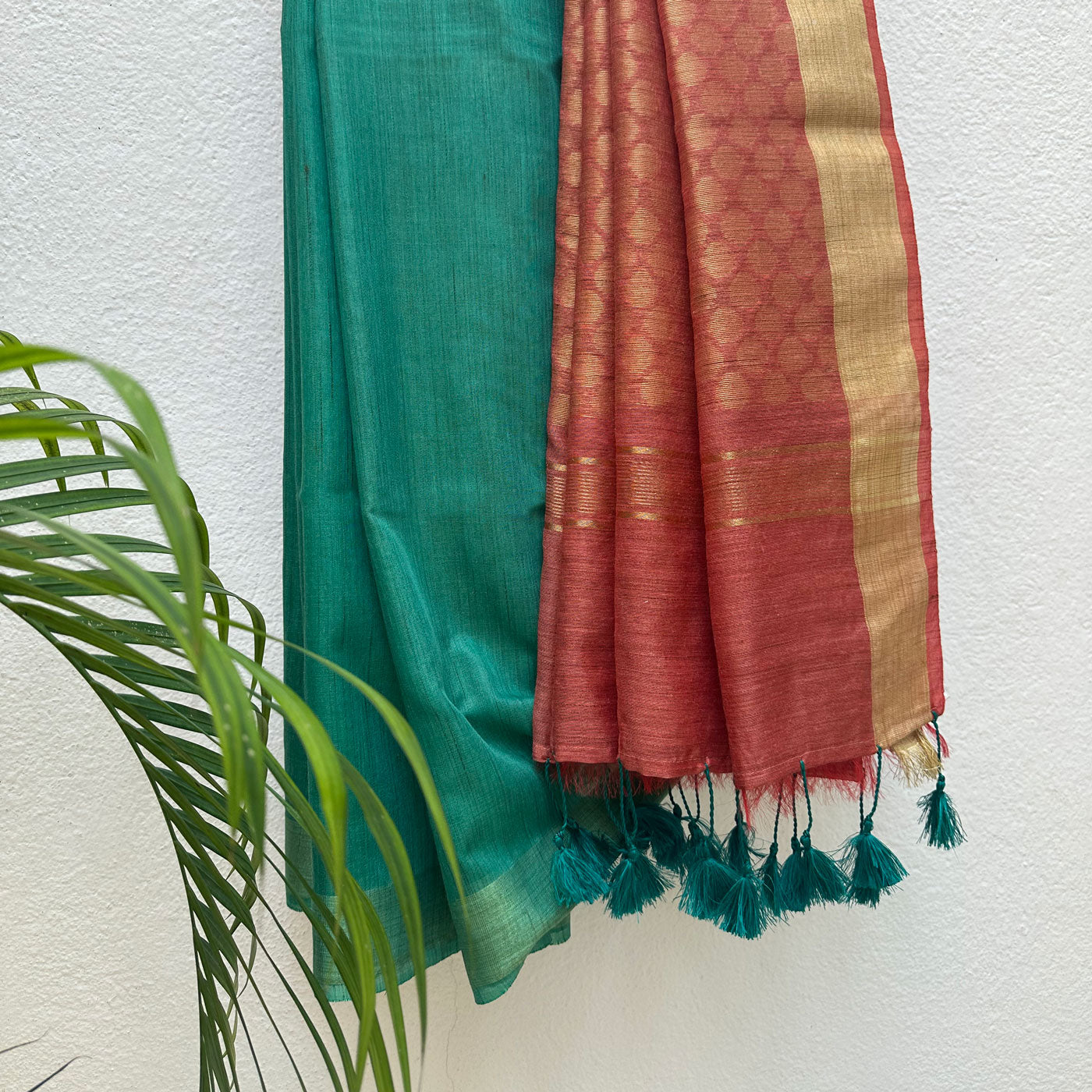 Smoke Pine Cotton Bamboo Silk Saree