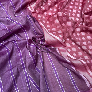 Sparkling Grape Cotton Bamboo Silk Saree