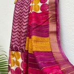 Load image into Gallery viewer, Sparkling Pinks Handblock Cotton Viscose Silk Saree
