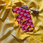 Load image into Gallery viewer, Spectra Yellow Cotton Saree with Printed Blouse
