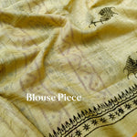 Load image into Gallery viewer, Spooky Tales Handblock Printed Pure Linen Saree
