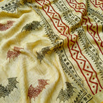 Load image into Gallery viewer, Spooky Tales Handblock Printed Pure Linen Saree
