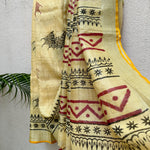 Load image into Gallery viewer, Spooky Tales Handblock Printed Pure Linen Saree
