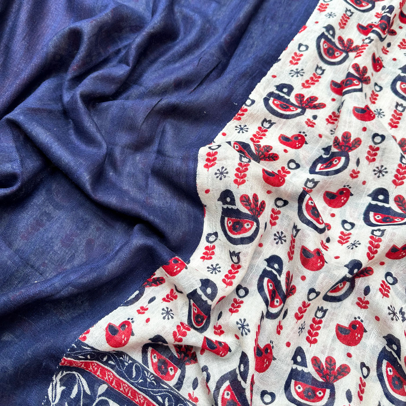 Stockholm Printed Organic Linen Saree