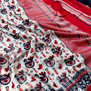 Stockholm Printed Organic Linen Saree