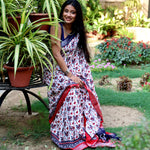 Load image into Gallery viewer, Stockholm Printed Organic Linen Saree

