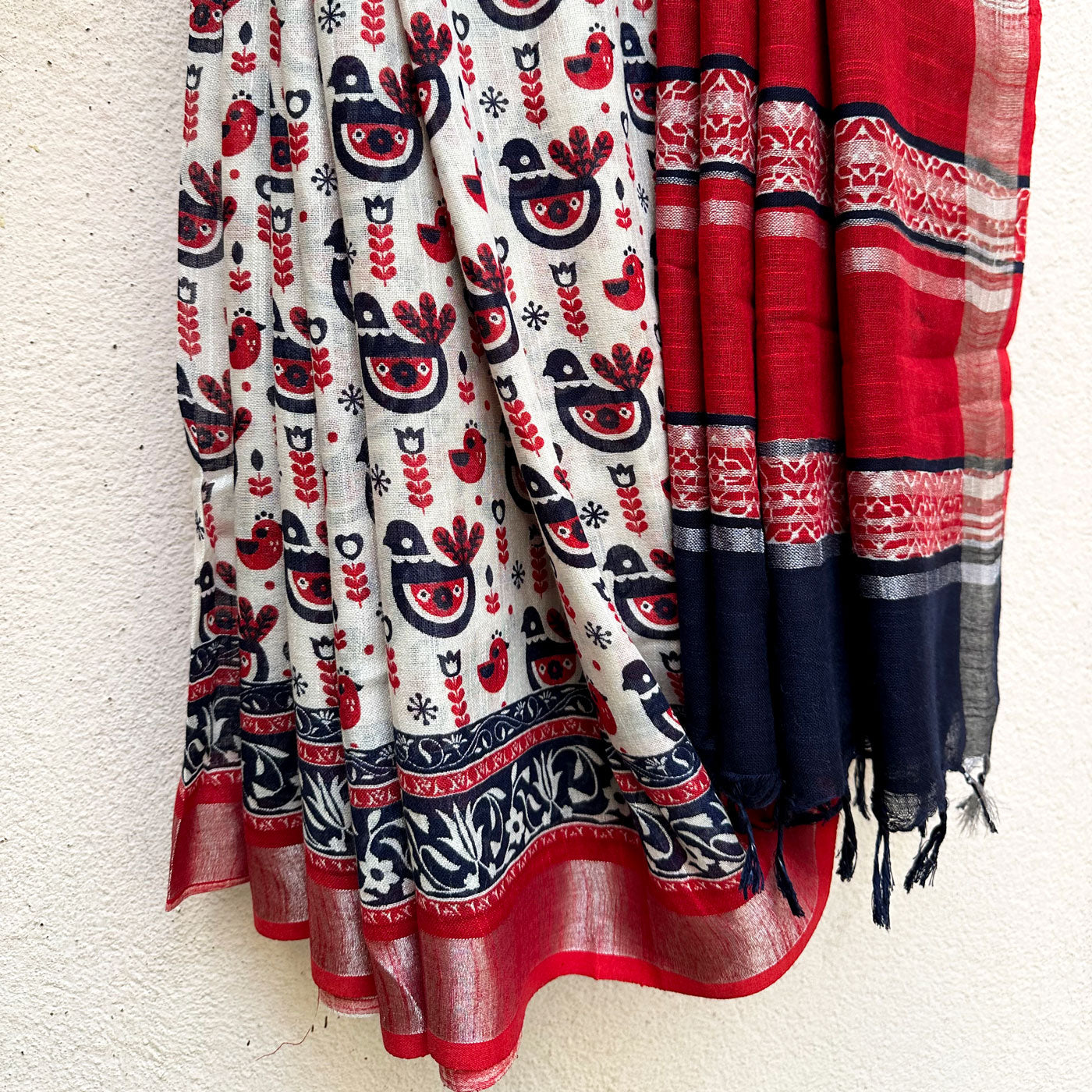 Stockholm Printed Organic Linen Saree