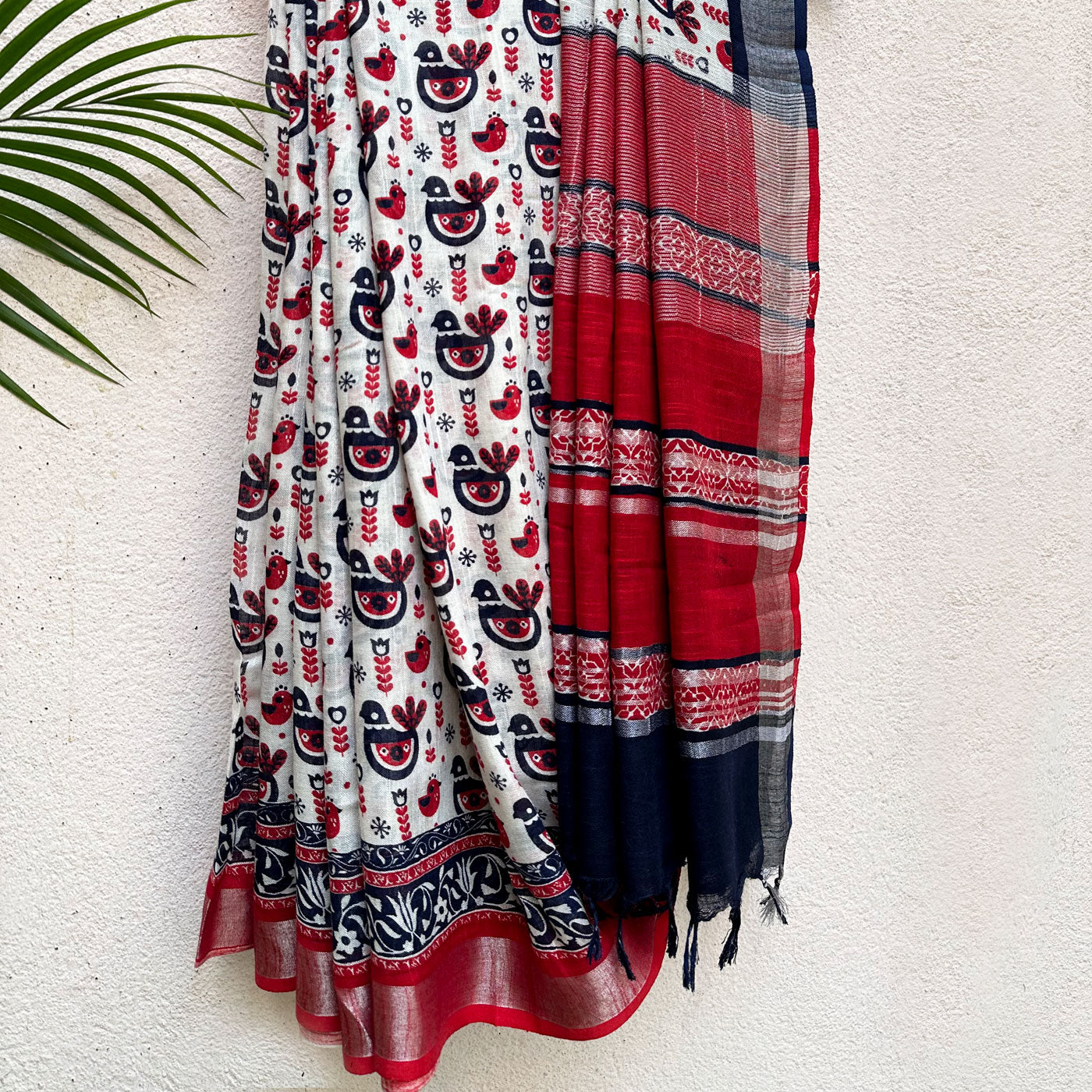 Stockholm Printed Organic Linen Saree