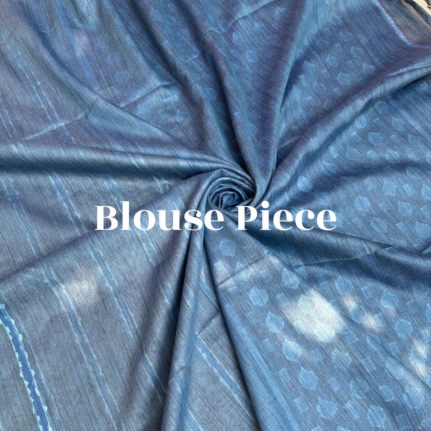 Stonewash Cotton Bamboo Silk Saree