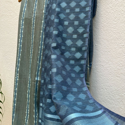 Stonewash Cotton Bamboo Silk Saree