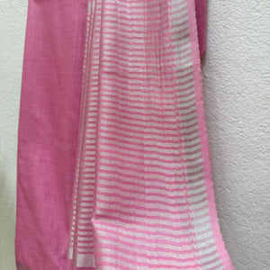 Pink Confetti Cotton Saree with Printed Blouse