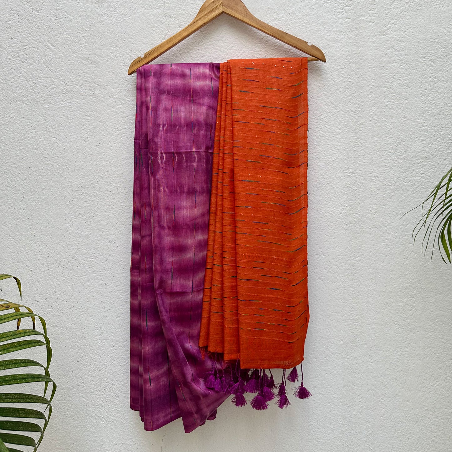 Summer Popsicle Shibori Cotton Silk Saree