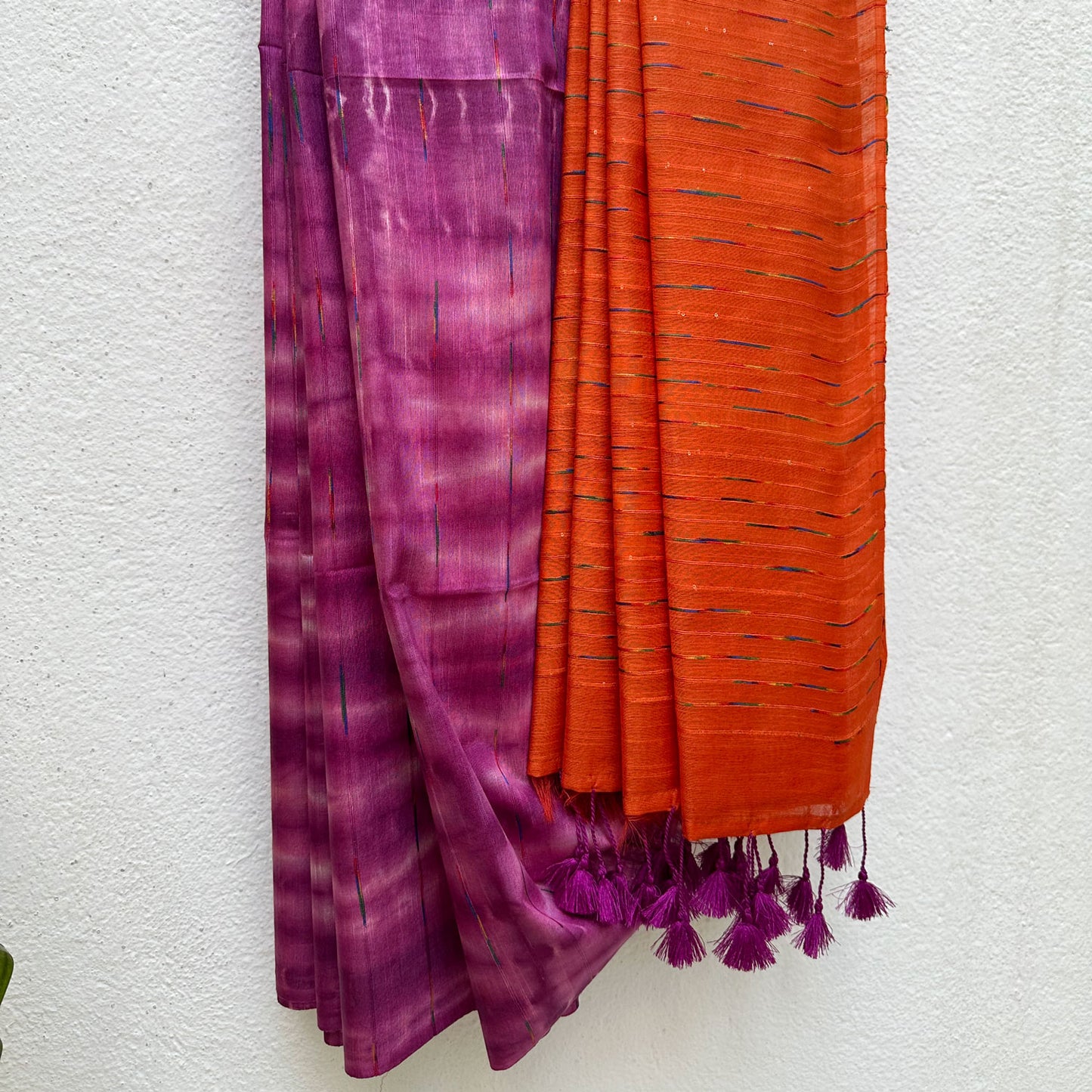 Summer Popsicle Shibori Cotton Silk Saree
