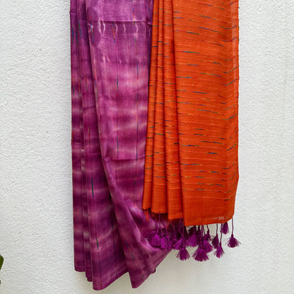Summer Popsicle Shibori Cotton Silk Saree