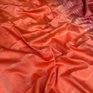 Sun Orange Cotton Silk Saree