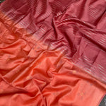 Load image into Gallery viewer, Sun Orange Cotton Silk Saree
