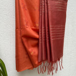 Load image into Gallery viewer, Sun Orange Cotton Silk Saree
