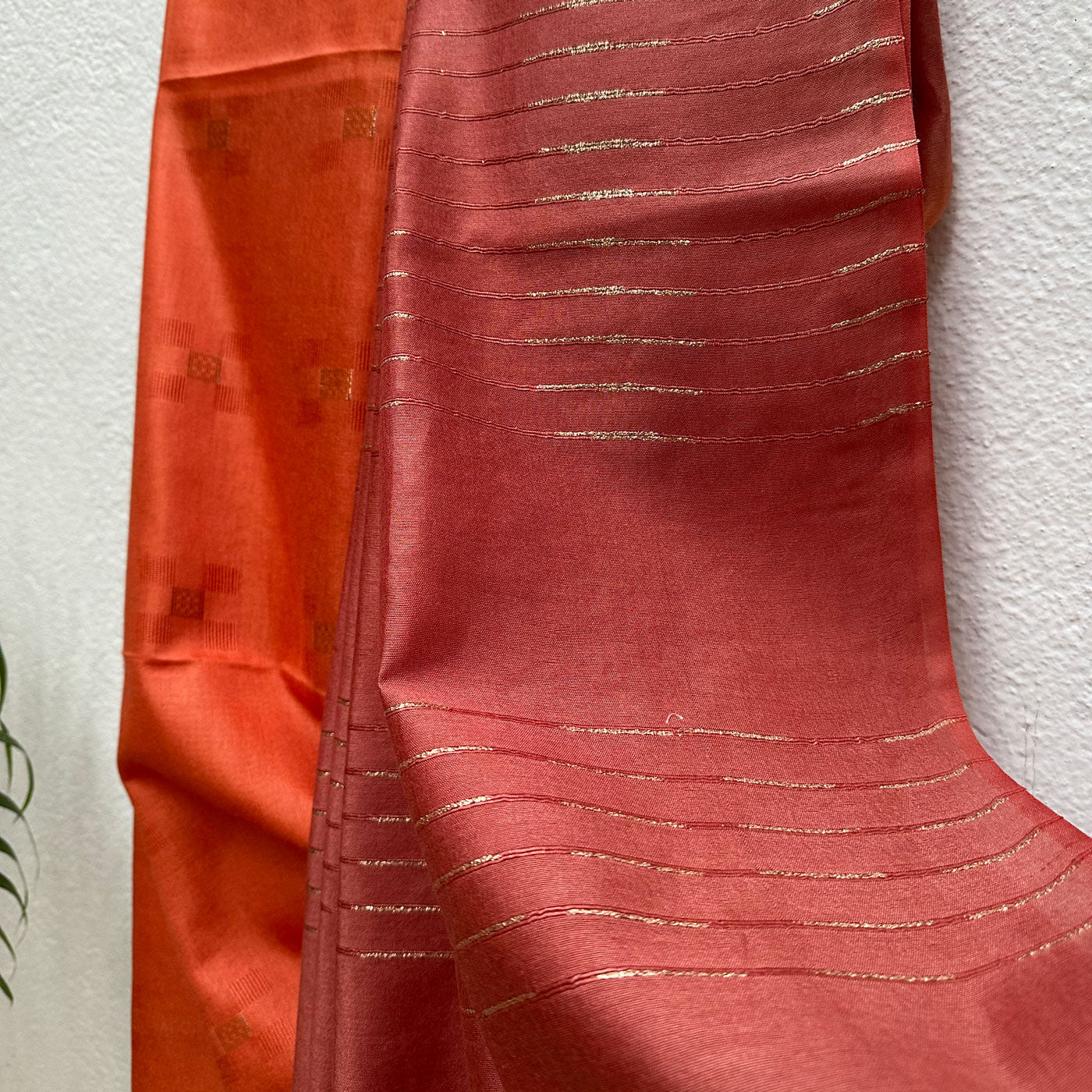 Sun Orange Cotton Silk Saree