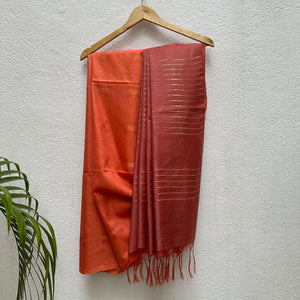 Sun Orange Cotton Silk Saree