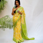 Load image into Gallery viewer, Sundance Kid Printed Organic Linen Saree

