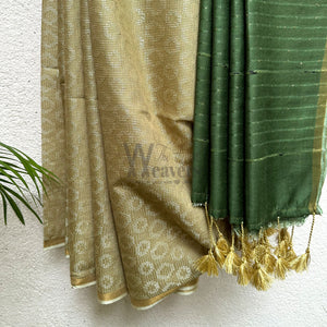 Sundress Green Cotton Viscose Saree