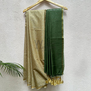 Sundress Green Cotton Viscose Saree